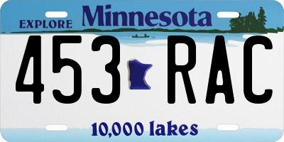MN license plate 453RAC