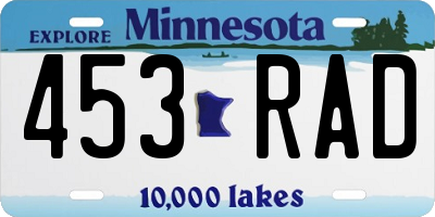 MN license plate 453RAD