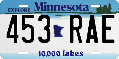 MN license plate 453RAE