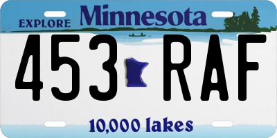 MN license plate 453RAF
