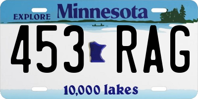 MN license plate 453RAG