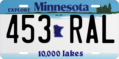 MN license plate 453RAL