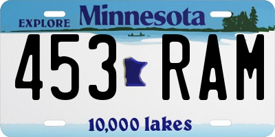 MN license plate 453RAM