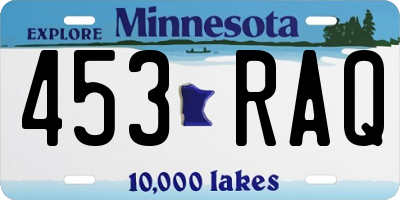 MN license plate 453RAQ