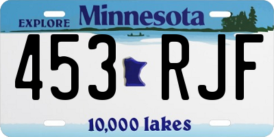 MN license plate 453RJF