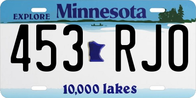 MN license plate 453RJO