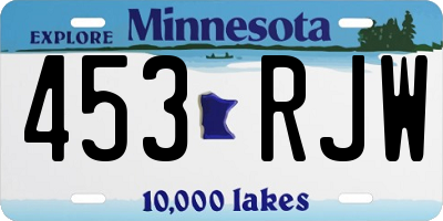 MN license plate 453RJW
