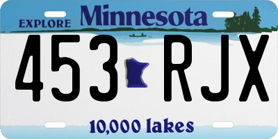 MN license plate 453RJX