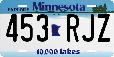 MN license plate 453RJZ