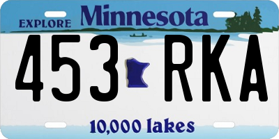 MN license plate 453RKA