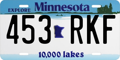 MN license plate 453RKF