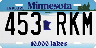 MN license plate 453RKM