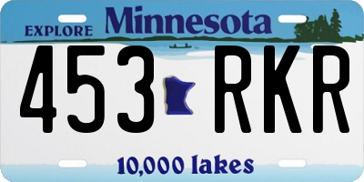 MN license plate 453RKR