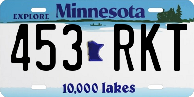 MN license plate 453RKT