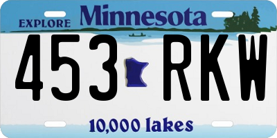 MN license plate 453RKW