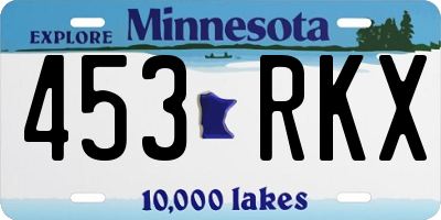 MN license plate 453RKX