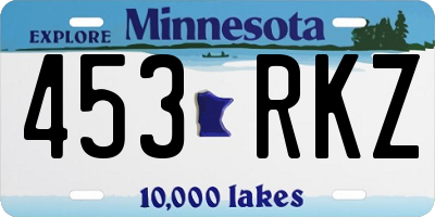 MN license plate 453RKZ