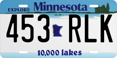 MN license plate 453RLK