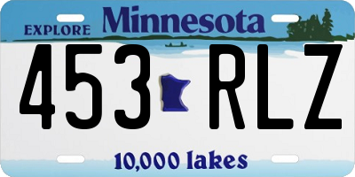MN license plate 453RLZ