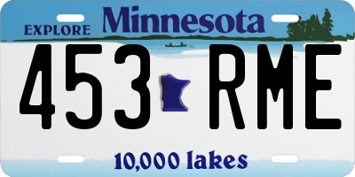 MN license plate 453RME