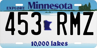 MN license plate 453RMZ