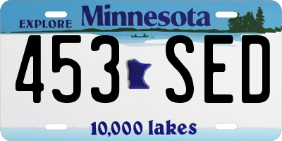 MN license plate 453SED
