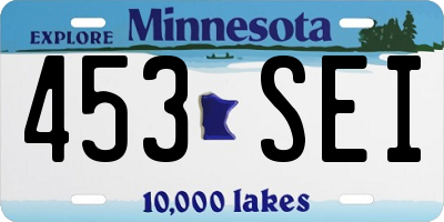 MN license plate 453SEI