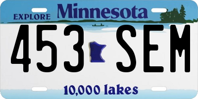 MN license plate 453SEM