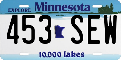 MN license plate 453SEW