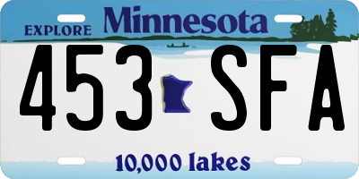 MN license plate 453SFA