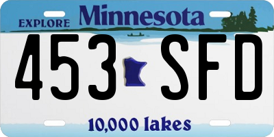 MN license plate 453SFD