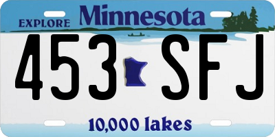 MN license plate 453SFJ