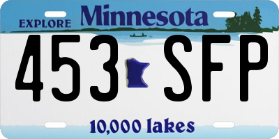 MN license plate 453SFP