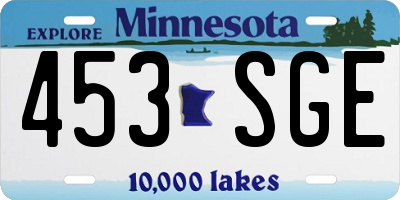MN license plate 453SGE