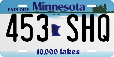 MN license plate 453SHQ
