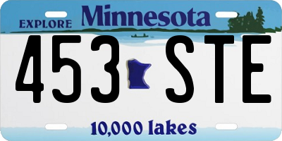 MN license plate 453STE