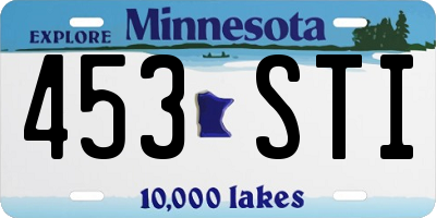 MN license plate 453STI