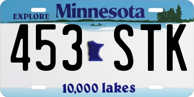 MN license plate 453STK