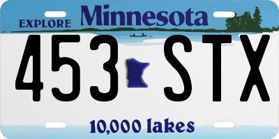 MN license plate 453STX