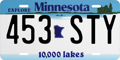 MN license plate 453STY