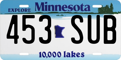 MN license plate 453SUB
