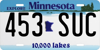 MN license plate 453SUC