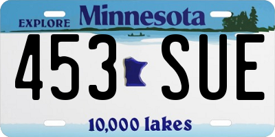 MN license plate 453SUE