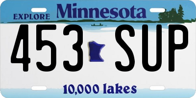 MN license plate 453SUP