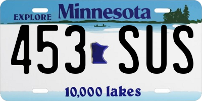 MN license plate 453SUS