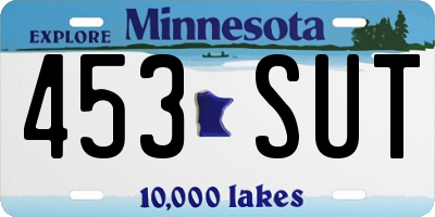 MN license plate 453SUT