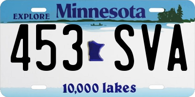 MN license plate 453SVA