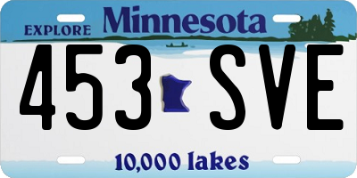 MN license plate 453SVE