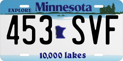 MN license plate 453SVF