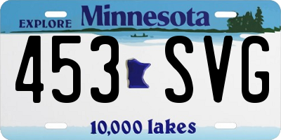 MN license plate 453SVG